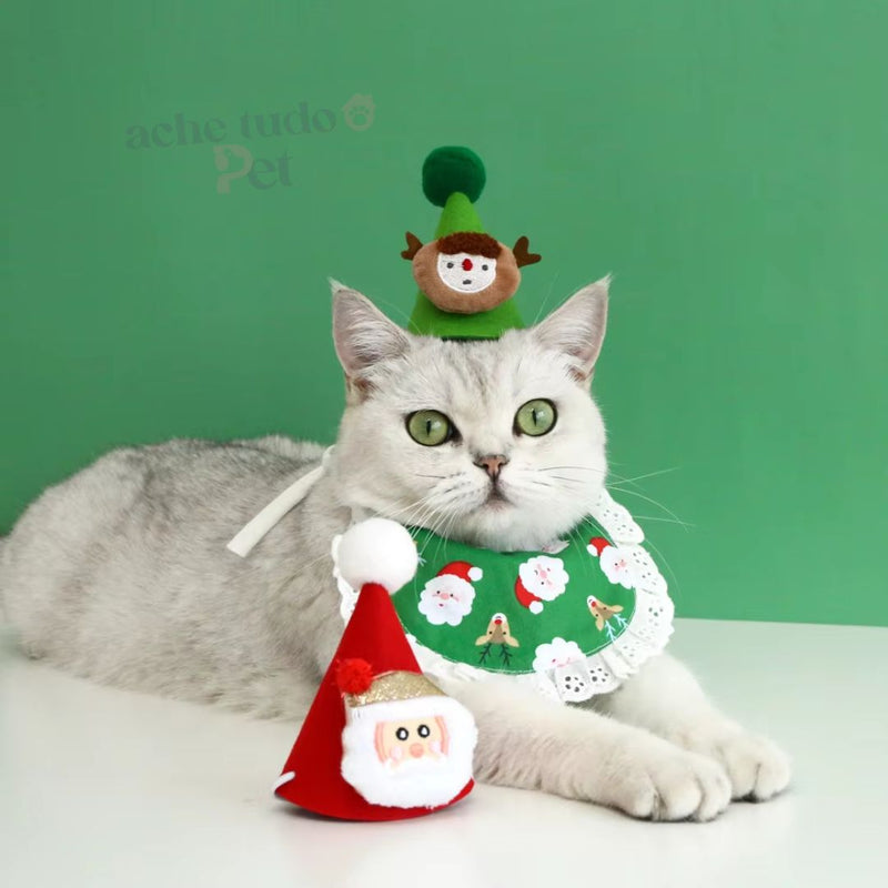 Chapéu e Lenço de Natal para Pets